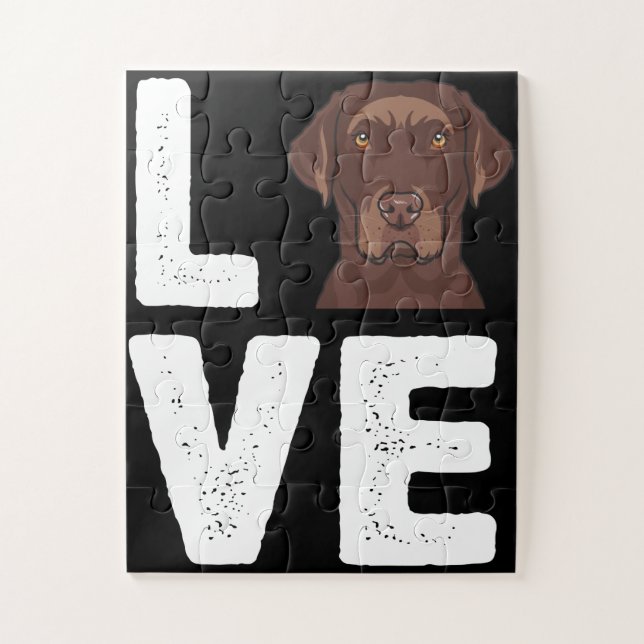 Quebra-cabeça Cachorro | I Love Chocolate Labrador (Vertical)