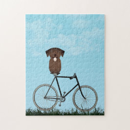 Quebra-cabeça Cachorro Labrador Retriever Sentado na Bicicleta V