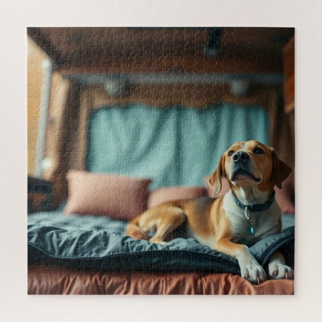 Quebra-cabeça Cachorro na Cama (Vertical)