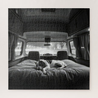 Quebra-cabeça Cachorro na Cama de RV