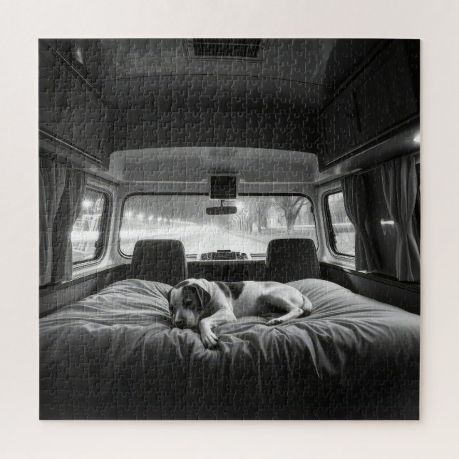 Quebra-cabeça Cachorro na Cama de RV (Vertical)