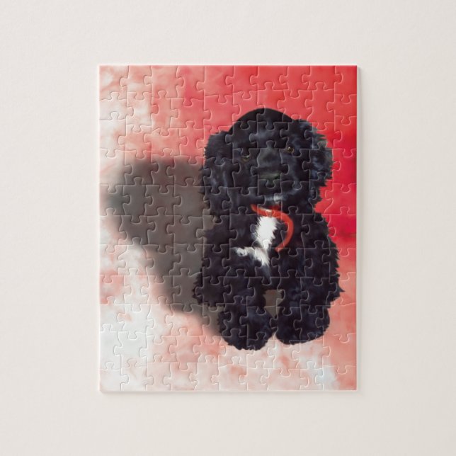 Quebra-cabeça Cachorro Negro Espanhol - Abby (Vertical)