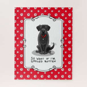 Quebra-cabeça Cachorro Negro Labrador Vermelho e Gelado