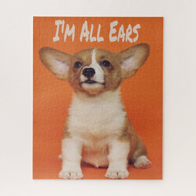 Quebra-cabeça Cachorro Que sou Todo Orelha, Bonitinho Meme (Vertical)