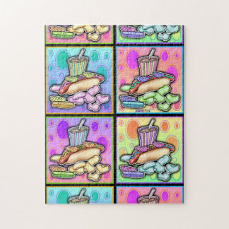 Quebra-cabeça Cachorro Quente Fast Food Pop Art Puzzle