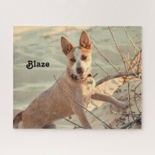 Quebra-cabeça Cachorro Vermelho australiano - Heeler - na neve