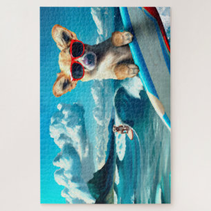 Quebra-cabeça Cachorro Vestindo óculos escuros Arte AI