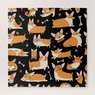 Quebra-cabeça Cachorros Corgi, Lindo Fundo.