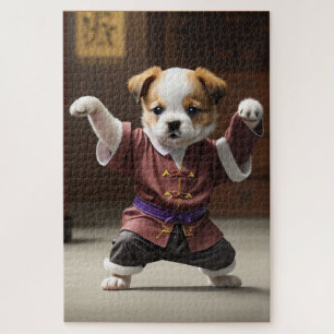 Quebra-cabeça cachorros-mestres do kung-fu