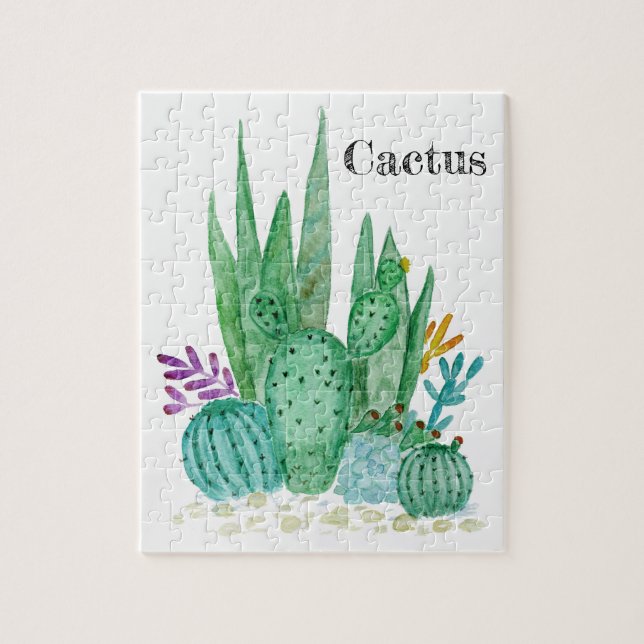 Quebra-cabeça Cactus, aquarela (Vertical)