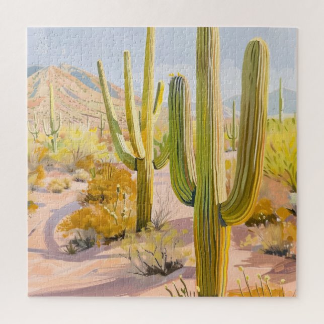 Quebra-cabeça Cactus Desert Jigsaw Puzzle – Southwestern Puzzle  (Vertical)