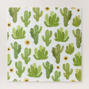 Quebra-cabeça Cactus do Deserto Verde: Sem Costura