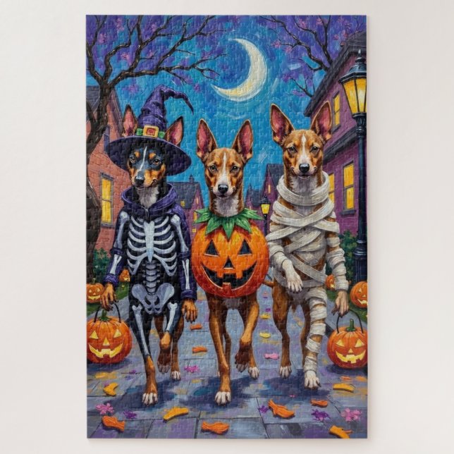 Quebra-cabeça Cães Basenji em Fantasias de Halloween (Vertical)