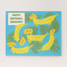 Cães de Banana e Folhas Tropicais Personalizadas