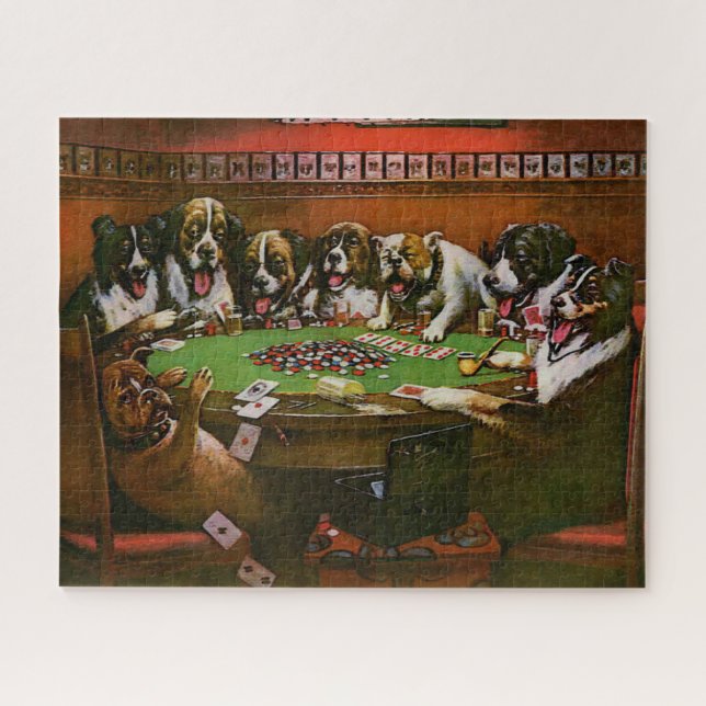 Quebra-cabeça Cães de simpatia de pôquer jogando pôquer Coolidge (Horizontal)