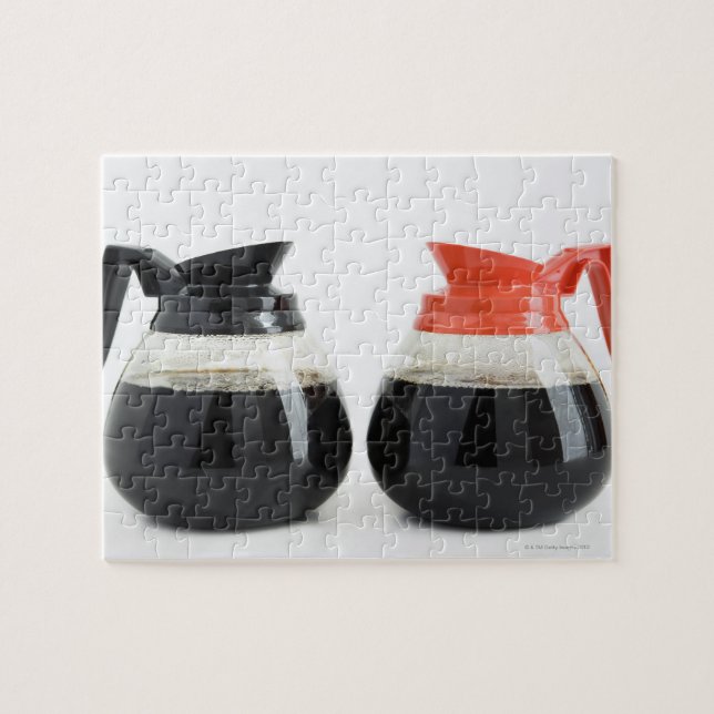 Quebra-cabeça Caf e Decaf. Potes de café em branco. (Horizontal)