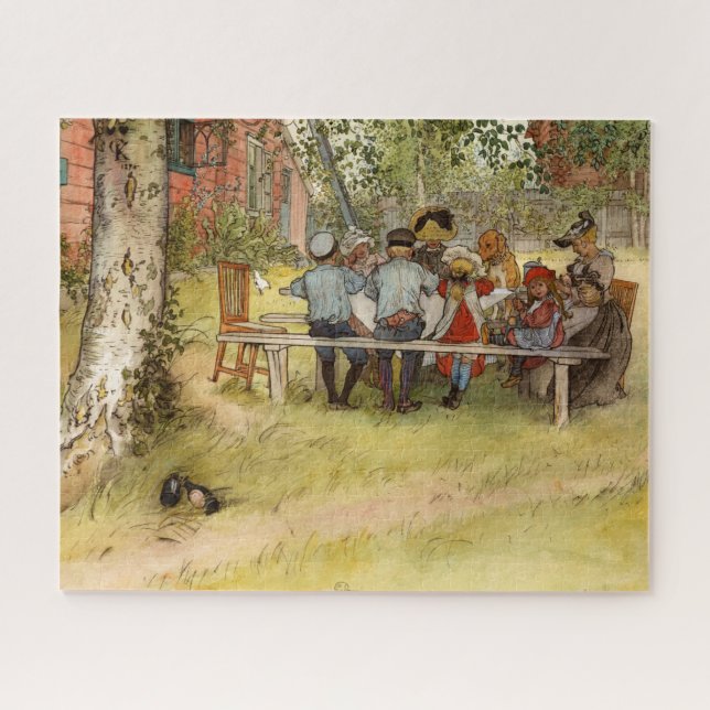 Quebra-cabeça Café da manhã sob o Big Birch de Carl Larsson (Horizontal)