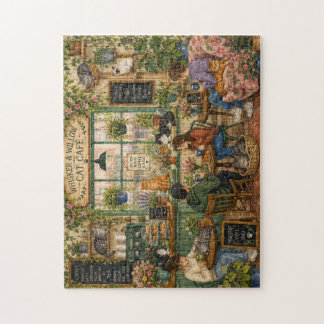 Quebra-cabeça Café de Gatos Aconchegante Puzzle de Madeira | Cap