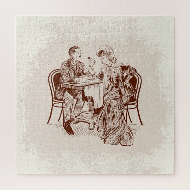 Quebra-cabeça café e amor (Vertical)