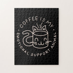 Quebra-cabeça Café É Meu Animal De Apoio Emocional