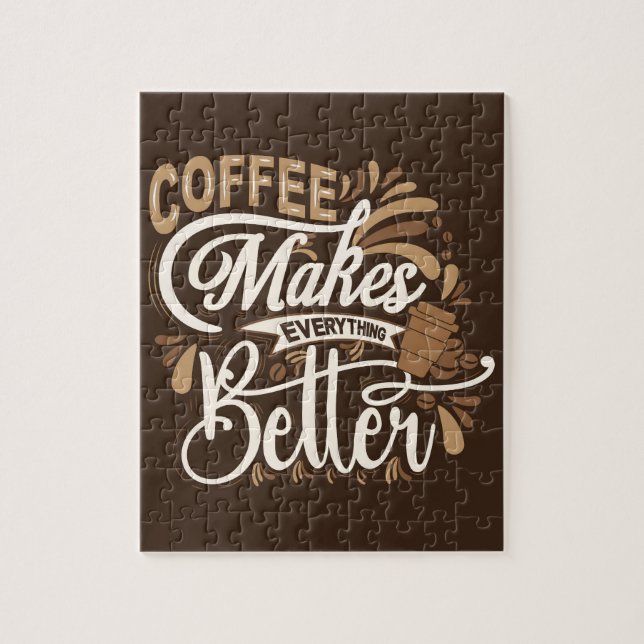 Quebra-cabeça Café melhora tudo (Vertical)