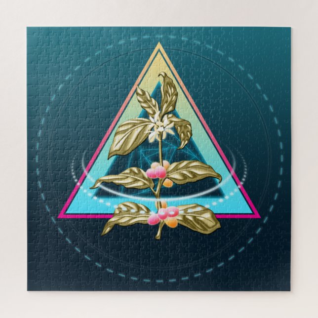 Quebra-cabeça cafeteira de ouro cosmico (Vertical)