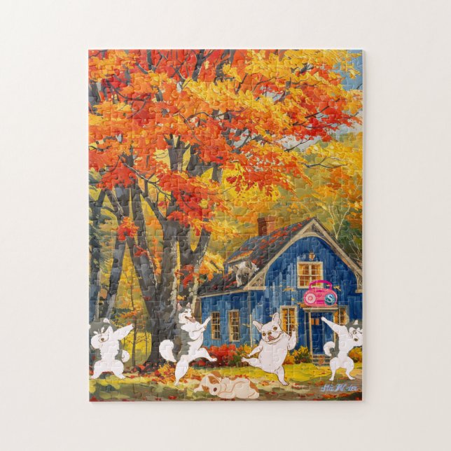 Quebra-cabeça caia laranjeira, cães felizes casuística, seletor  (Vertical)