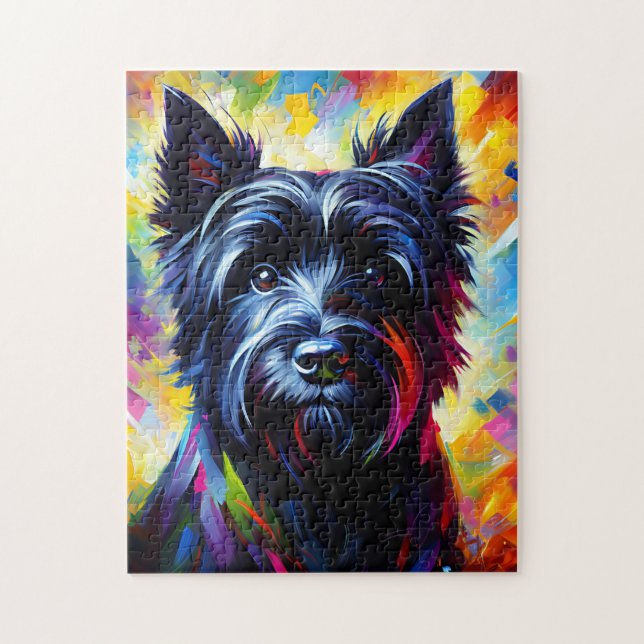 Quebra-cabeça Cairn Terrier Black Dog AcryImpressão Dog Lover (Vertical)