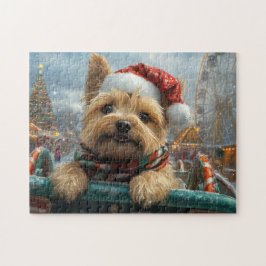 Quebra-cabeça Cairn Terrier Dog Roller Porta copos Natal