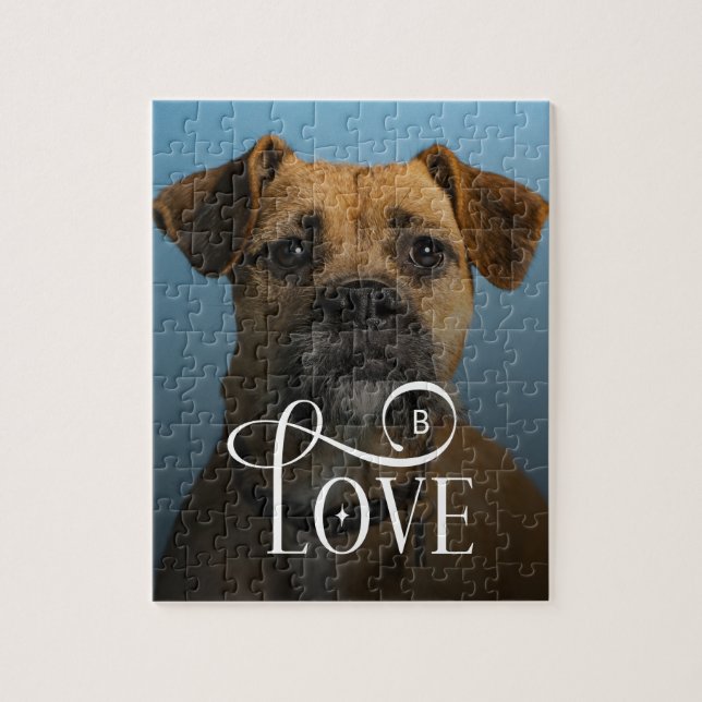 Quebra-cabeça Caixa Personalizada de Amor Moderno para Cachorro  (Vertical)