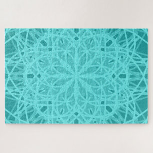 Quebra-cabeça Caleidoscópio Mandala Art Energy Flower Turquise