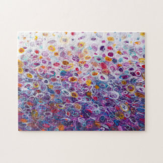 Quebra-cabeça Caleidoscópio - Pintura dos círculos Abstrato púrp