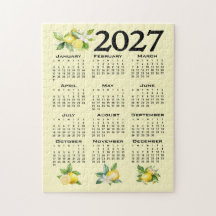 Calendário 2027 Estilo Italiano Limões Amarelo