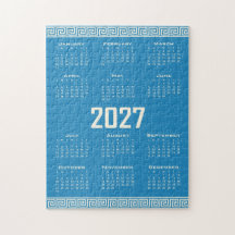 Calendário 2027, Fretwork Grego, Cosmic Latte em A