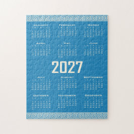 Quebra-cabeça Calendário 2027, Fretwork Grego, Cosmic Latte em A