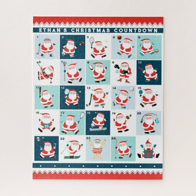Quebra-cabeça Calendário de Advento de Natal Personalizado de Es (Vertical)