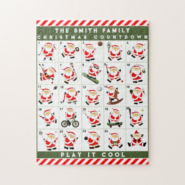 Quebra-cabeça Calendário do Advento de Natal personalizado (Vertical)
