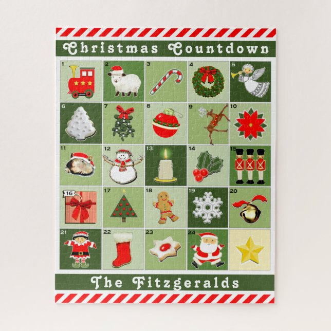 Quebra-cabeça Calendário do Advento Personalizado Jigsaw Puzzle (Vertical)