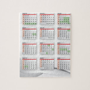 Quebra-cabeça Calendário inglês hebreu 2016-2017