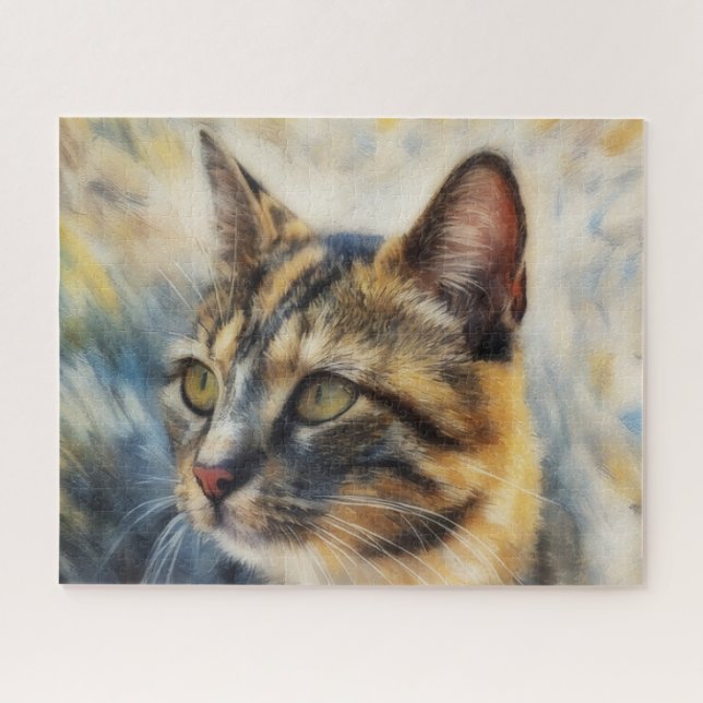 Quebra-cabeça Calico Cat Pretty Cat Art Big Puzzle (Horizontal)