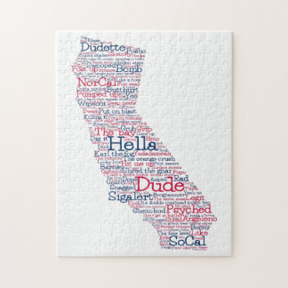 Quebra-cabeça California USA Slang Word Art Map Jigsera Quebra-c