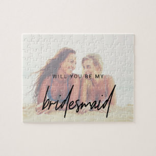 Quebra-cabeça Caligrafia Whimsical Proposta Photo Bridesmaid
