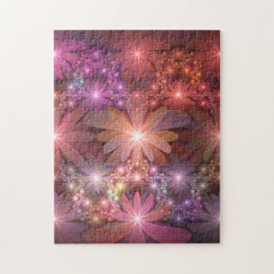 Quebra-cabeça Cama De Flores Arte Fractal Abstrato brilhante Col