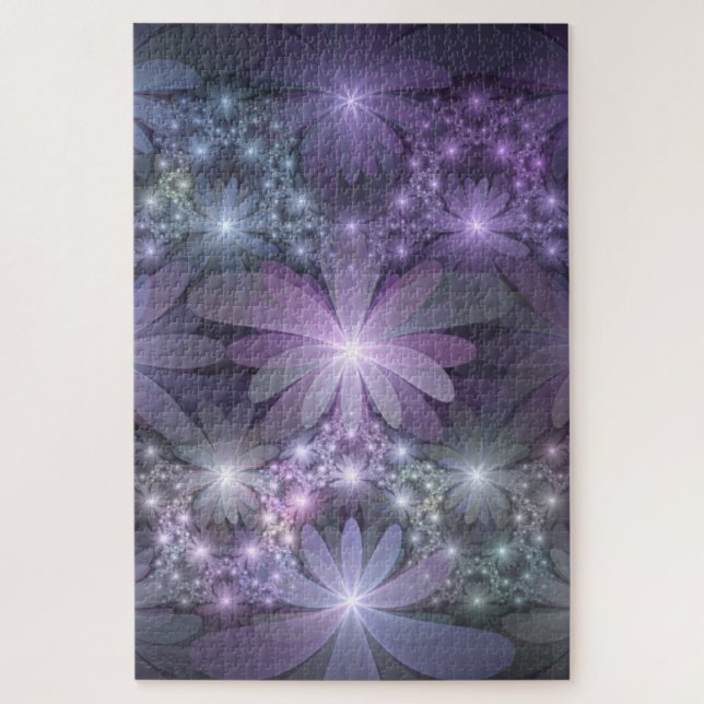 Quebra-cabeça Cama de Flores Trendy Shiny Abstrato Arte Fractal (Vertical)