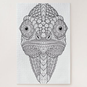 Quebra-cabeça Camaleão de Cristal Arte Geométrica Animal de Cr