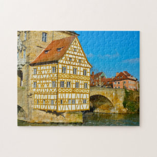 Quebra-cabeça Câmara Municipal de Bamberg Fachwerkhaus Alemanha.