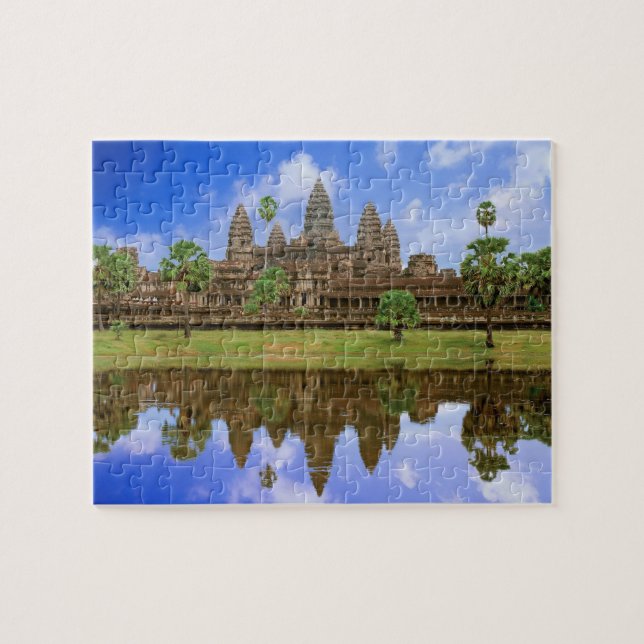 Quebra-cabeça Camboja, Kampuchea, templo Angkor Wat. (Horizontal)