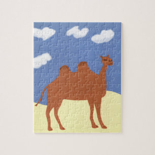 Quebra-cabeça Camel Whimsical on Desert Dunes