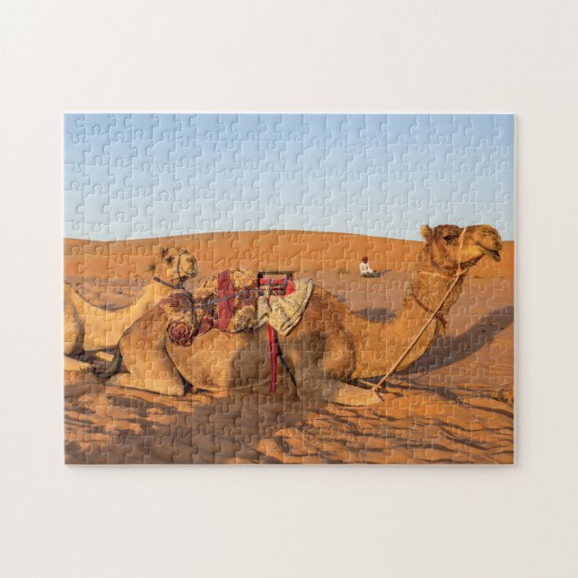 Quebra-cabeça Camelos no deserto Wahiba de Omã (Horizontal)
