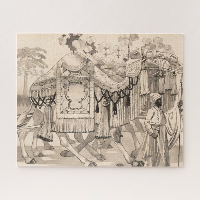 Quebra-cabeça Camelos Que Andam Vestidos Em Costume (Horizontal)